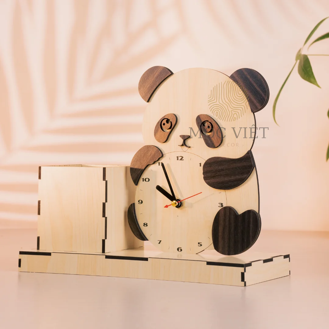 Đồng hồ kèm ống bút để bàn