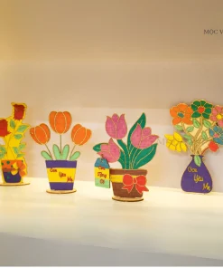 Hoa gỗ tô màu cho bé