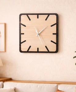 Đồng hồ gỗ treo tường hình vuông