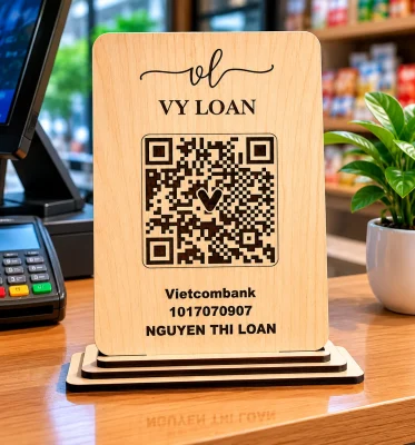Bảng gỗ QR Code
