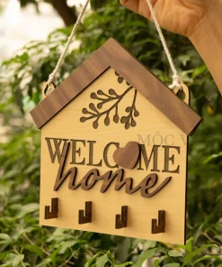 Alternative view of Bảng Treo Móc Khóa Welcome Home Bằng Gỗ MDF – Decor Cửa Ra Vào Đẹp Và Tiện Lợi
