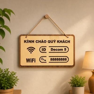 Bảng gỗ wifi treo tường